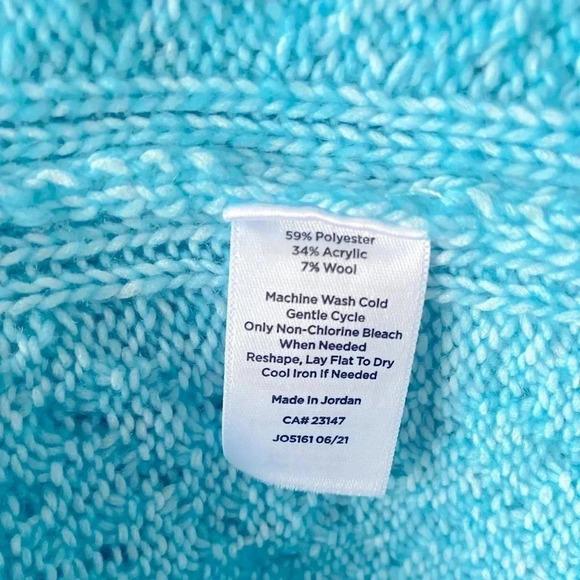 TALBOTS | Women’s Textured Twist Stitch Dark Turquoise Mockneck Sweater Size 1X - Picture 6 of 6